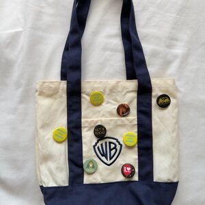 Warner Bros Mini Tote Bag with Vintage Pins
